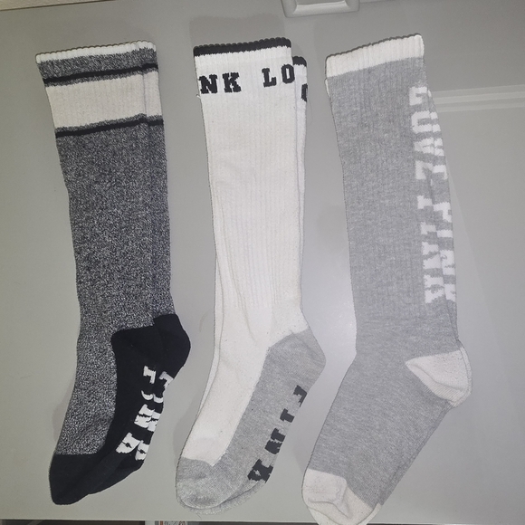 Women's PINK Victoria's Secret U.S. Navy Knee High Socks One Size Bundle Lot - Picture 2 of 3